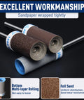 Ten Piece Hella Fine Grit Sanding Drum Bits For Rotary Tools With One Eighth Shank, showcasing tightly wrapped sandpaper drum bits.