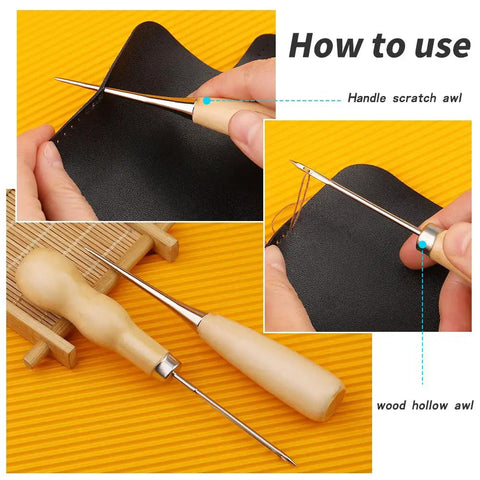 Pro Grade Heavy Duty Upholstery Repair Kit With Leather Sewing Thread Big Eye Needles And Sewing Awl 43 Piece DIY Craft Pack tutorial