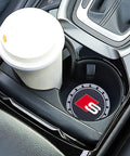 Audi S Line Recessed Silicone Cup Holder Coaster Set for Car Interiors Durable Two Pack Protectors in car cupholder
