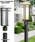 Heavy Duty Aluminum Outdoor Post Light With Frosted Glass Shade, Built To Last, Weatherproof And Rust Resistant Lamp Post
