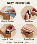 Installation steps for Heavy Duty 1 1/4 Inch Furniture Sliders Self Adhesive Glide Pads For Carpet And Hardwood Floors