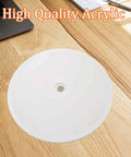 Heavy Duty Eight Inch Clear Acrylic Lazy Susan Turntable Smooth Rotation Kitchen Countertop Organizer And Pantry Storage Spinner No Hassle Quick Setup Today on a wooden table.