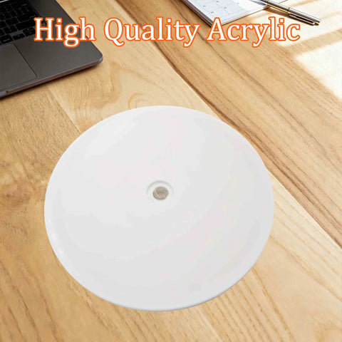 Heavy Duty Eight Inch Clear Acrylic Lazy Susan Turntable Smooth Rotation Kitchen Countertop Organizer And Pantry Storage Spinner No Hassle Quick Setup Today on a wooden table.