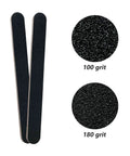 Pro Grade Nail File And Buffer Block Kit With 100 To 180 Grit Double Sided Black Pedicure File visible with grit details