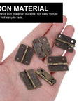 20 Piece Small Iron Folding Hinges For Bird Houses And Jewelry Boxes Rust Resistant And Fade Proof Mini Hinges