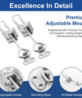Beefy Toggle Clamp Kit 304 Stainless Steel, Adjustable Locking Mechanism, 91 to 102 mm, 2 Pack Durable Quick Latches close-up view