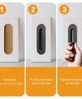 Installation steps for 6 Inch Oval Black Pocket Door Pull Heavy Duty Stainless Steel Finger Flush Pull For Closet And Sliding Barn Doors 2 Pack Durable Rust Resistant 304 Stainless Hardware