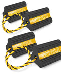 Rugged Built Tough Rubber Wheel Chocks 4 Pack With Rope And Reflective Strips For RVs Trailers Trucks Cars And Aircraft