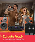 Home Stereo Receiver With Bluetooth 800W Peak Power 4 Channel Amplifier And USB MP3 Player Karaoke Mic Control Echo Reverb And Delay RCA In Out SD Card FM Radio For Party Ready Vibe And Big Home Theater Sound with karaoke setup