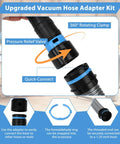 Workhorse 20 Foot Wet Dry Shop Vac Hose With 6 Adapters features pressure relief valve and 360° rotating clamp for easy attachment.