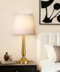 Touch Table Lamp Set for Bedroom Two Pack with USB Port and Power Outlet 3 Way Dimmable Bedside Lamps Daylight White Light Ideal