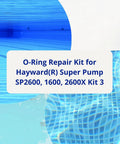 Hayward Super Pump Gasket Seal O Ring Repair Kit For SP2600 1600 2600X No Fuss Easy Fix Kit with product name and pool background