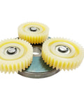 36T Nylon Planetary Gear Clutch Kit for 500W-1000W Left-Outlet E-Bike Hub Motor, showing yellow nylon gears