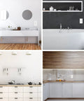 Rock Solid 20 Amp GFCI Outlets With LED Indicator And Matching Wall Plates Ultra Slim Non Tamper Resistant GFI Duplex Receptacles in modern bathrooms and kitchens.