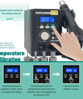 Soldering Station 700W With Brushless Fan And Adjustable Airflow for temperature calibration with display and controls