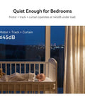 Motorized Smart Electric Curtain Track With Remote App And Voice Control For Alexa Google Home And Apple Home No Cut 89 To 160 Inches Easy Setup No Fuss And Smooth Quiet Operation For Your Windows in nursery with crib and curtains