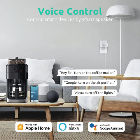 Smart Plug 4 Pack With WiFi Voice Control Works With Alexa Apple HomeKit Google Assistant Siri No Hub Required in living room