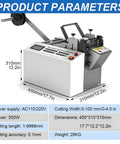 Heavy Duty Fully Automatic Heat Shrink Tube Cutting Machine With Precision 20mm Blade And Point One Mm Accuracy dimensions and parameters.