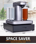 Bartesian Capsule Holder With Slide Out Drawer Matte Black 40 Pod Storage Organizer for Bartesian Cocktail Maker under machine.