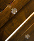Dope Crystal Glass Cabinet Knobs 8 Pack Gold Brass Drawer Handles For Furniture on wooden drawers