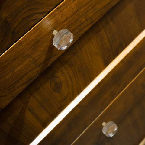 Dope Crystal Glass Cabinet Knobs 8 Pack Gold Brass Drawer Handles For Furniture on wooden drawers