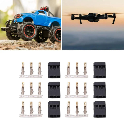100 Sets Of 3 Pin Servo Connector Kit For Soldering To Receivers, Durable Crimp Pins And Terminal Connectors For RC Planes