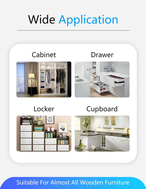 Wide application of Fingerprint Cabinet Lock Biometric Keyless Privacy for hidden file drawers, wardrobes, lockers, and cupboards.
