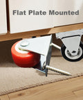 1.5 Inch Rigid No Swivel Plate Caster Wheels For Furniture And Workbenches Hard Rubber Wheels With Six Pack Screws Included