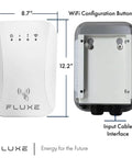 Front and back view of Level 2 EV Charger 50 Amp 240V Portable Home Charging Station With Universal J1772 Plug 8.7x12.2 inches.