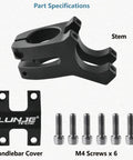 Components of Beefy Aluminum Bike Stem 25.4mm Or 31.8mm Handlebar Fit, 28.6mm Steerer, 45mm Length, CNC Machined, Anodized Silver.