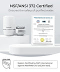 NSF Certified Faucet Water Filter 0.01 Micron Ultra Filtration For Bathroom Sink Reduces Chlorine Lead-Free Material 320 Gallons White