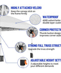 Details of 10x20 Heavy Duty Pop Up Canopy With 6 Removable Sidewalls Commercial Wedding Tent And Event Shelter with rustproof frame.