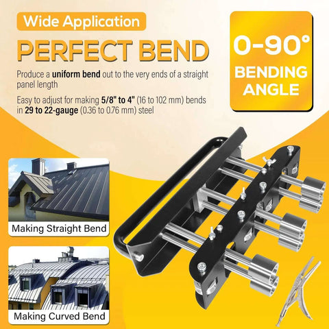 Three Station Edge Roller Bead Bender for Sheet Metal 0 to 90 Degree Bends, tool features, and application uses
