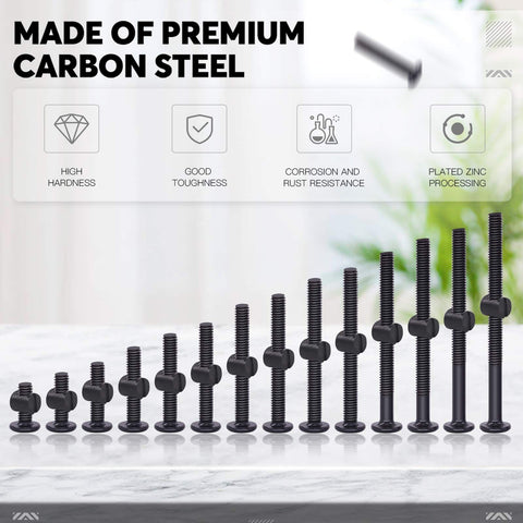 181-Piece M6 X 15-80mm Hex Socket Cap Bolts Hardware Kit For Cribs And Furniture Made of Premium Carbon Steel