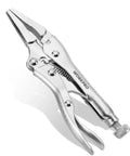 Mini Long Nose Locking Pliers 4.5 Inch Chrome Vanadium Steel Locking Vise Grips for clamping shown with adjustable screw