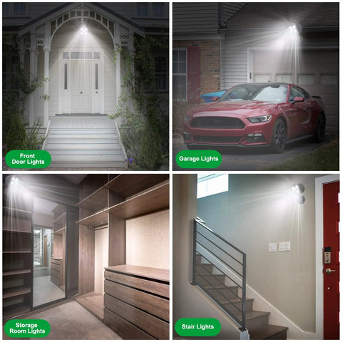 Motion Sensor Outdoor Lights Battery Powered 600LM Security Spotlight for front door, garage, storage room, and stairs.
