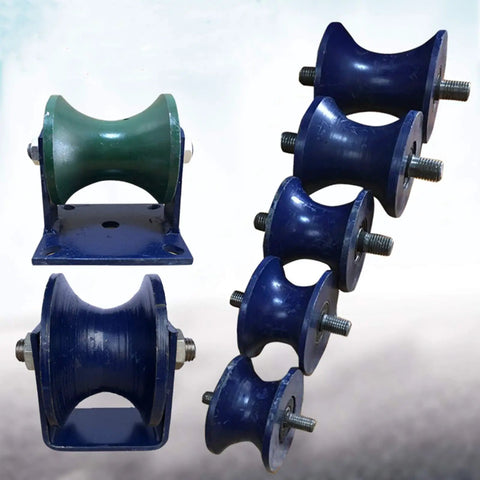 Front view of U-Type Fixed Pulley Sliding Roller Track Heavy Duty Cast Iron For Gate Frame And Sliding Door Industrial Machines