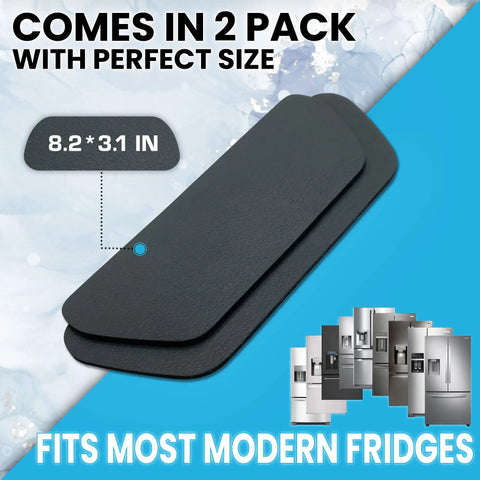 Ultra Absorbent Refrigerator Drip Pad For Water Dispenser Spills, Fast Drying Mat That Catches Moisture And Wipes Up Quick, Easy To Clean And Reuse, Keeps Your Fridge Floor Dry, No Mess Stain Free, Rectangular Water Tray Saver, showcased in a 2-pack with size 8.2 x 3.1 inches.