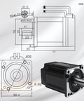 750W 110V Servo Motor Kit With Driver And CNC Controller For CNC Engraving; technical diagram and motor close-up