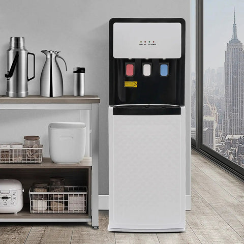 Bottom Load Water Cooler Dispenser With Hot And Cold Water, 1.32 Gal Hot Water And 0.53 Gal Cold Per Hour in kitchen setting