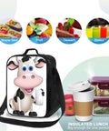 Ultimate Kickass Insulated Lunch Bag For Guys And Gals Featuring Hella Tough Leak Proof Peva Lining with a cow design.