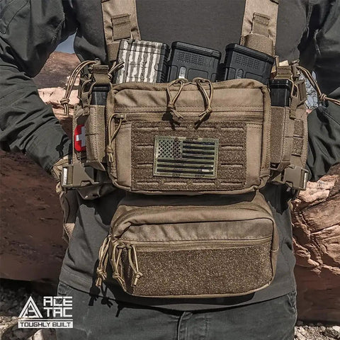 Badass Tactical Chest Rig With Hella Modular Build Holds Three 556 And 762 Ammo Rounds Plus Pistol Mag Slots And Molle Dangled Storage Ready For Duty Gear