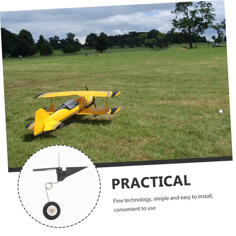 RC Plane Landing Gear Kit With Durable Wheels And Accessories For Stable Takeoffs And Landings on yellow model plane