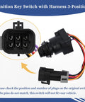 Ignition Key Switch With Harness For Mercury Marine Quicksilver Outboard Motors, detailed plug and connection view