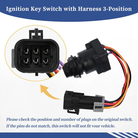 Ignition Key Switch With Harness For Mercury Marine Quicksilver Outboard Motors, detailed plug and connection view