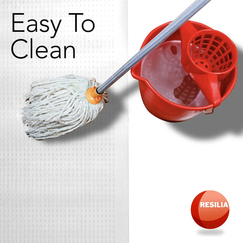 Beefed Up Crosshatch Carpet Runner And Rug Protector Mat That Blocks Spills Quick And Kills Slip Hazards With Waterproof Clear Vinyl Floor Covering For Deep Pile Carpets, easy to clean with mop and bucket.