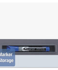 InView Custom Whiteboard 47 And A Half By 35 Inches Dry Erase Board With Half Inch Graphite Frame featuring marker storage.