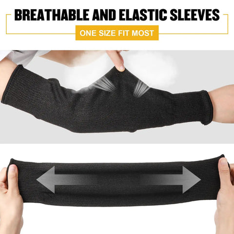 4 Pack Cut Resistant Arm Sleeves With Thumb Holes And Without, Thin Skin Protection, Black And Gray, Arm Guards for elastic fit