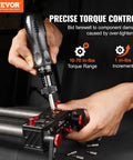 Hands using Pro Grade Torque Screwdriver With One Quarter Inch Drive Precise 10 To 70 Inch Pounds Adjustable Torque on equipment