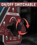 Switchable Welding Magnet With 92 Lb Holding Power, Arrow Shaped Magnetic Holder For Multi Angle Positioning, On Off Switch visible